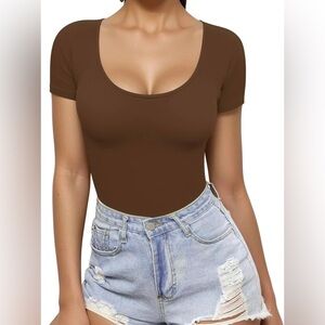 Nwt dcgjras women's double-sided slim fit short sleeve top (Jn48)